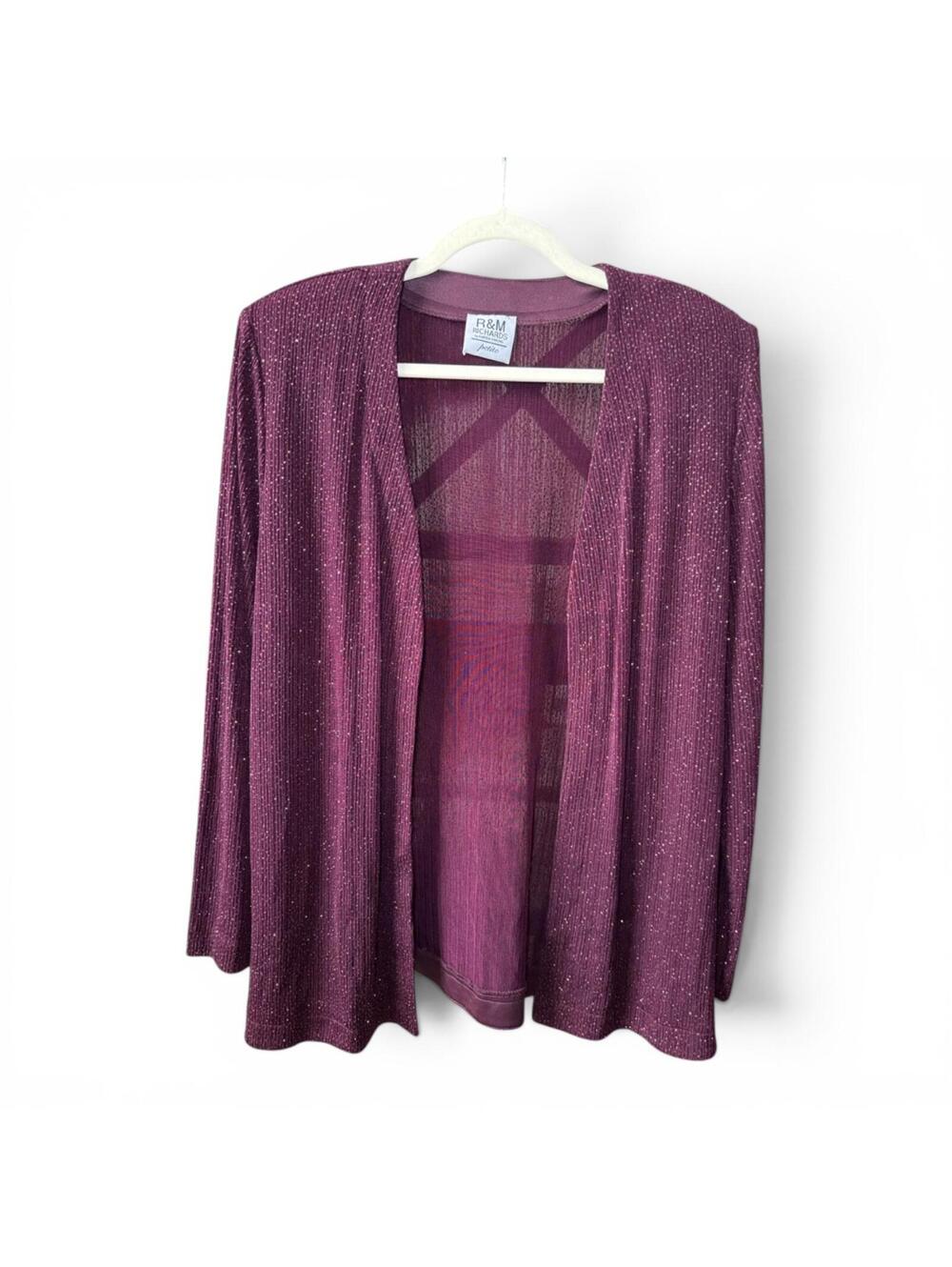 R&M Richards Petite Sparkle Formal Cardigan Sweater Women's Large EUC